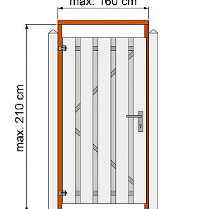 Tuindeurkozijn hardhout incl. aanslaglat  deur t/m 160 cm**