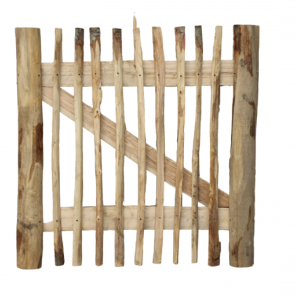 Looppoortje kastanje inclusief beslag 100x100**