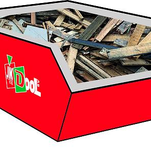 Container houtafval plaatsen