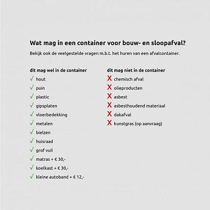 Ruilen 10 m3 container bouw- en sloopafval All-in