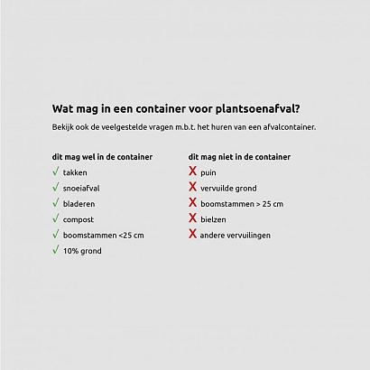 Ruilen 10 m3 container plantsoenafval All-in