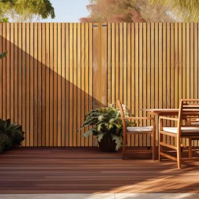 Hardhout black stripes scherm 32 planks 180x180**