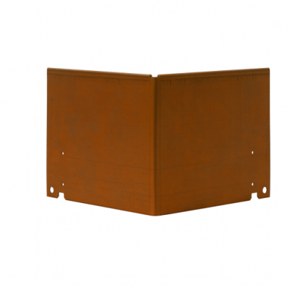Kantopsluiting cortenstaal 2 mm uitwendig hoekstuk 27½ cm