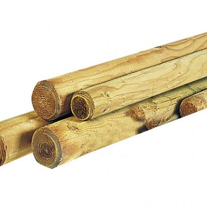 Vuren rond gefreesde paal met punt groen geïmpregneerd 6x200**