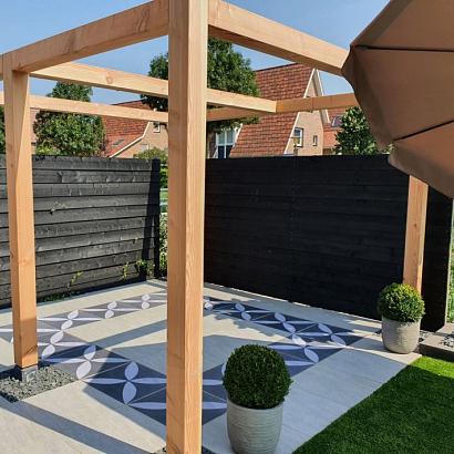 Keramiek op beton Kera Twice Flower 60x60x5