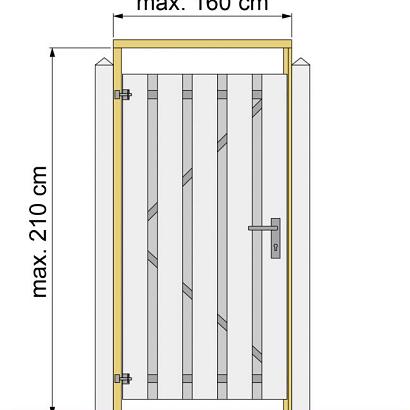 Tuindeurkozijn vuren incl. aanslaglat groen geïmpregneerd deur t/m 160 cm**