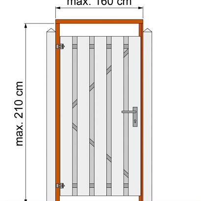 Tuindeurkozijn hardhout incl. aanslaglat  deur t/m 160 cm**