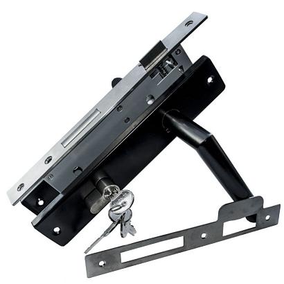 Deurslot-set 85 RVS zwart bijpassend stalen frame (excl. duimen)**