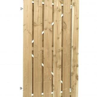 Vuren deur XL verticaal op stalen frame met slotgat groen geïmpregneerd 200x100**