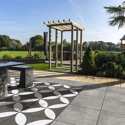 Keramiek op beton CeraSun Flower decor 60x60x4