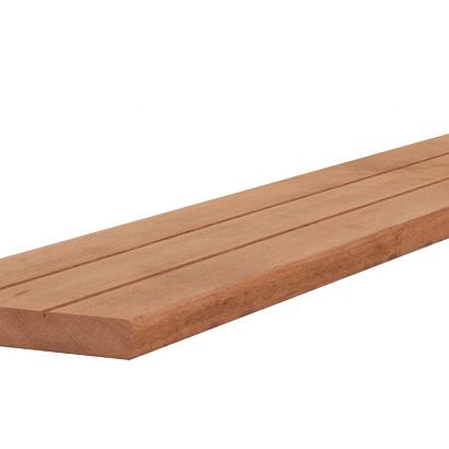 Hardhout tuinplank geschaafd ronde hoeken bangkirai 2,8x19,5x305 cm**